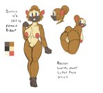 anthro anus big_breasts big_butt breasts brown_body brown_eyes brown_fur buckteeth butt cheek_tuft facial_tuft female fluffy fur genitals nipples presenting presenting_hindquarters pussy scut_tail short_tail solo tail teeth text thick_thighs tuft wide_hips reakuthecrate nintendo pokemon dorcas_(reakuthecrate) fan_character beaver bidoof generation_4_pokemon mammal pokemon_(species) rodent english_text