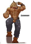 abs anthro armpit_hair balls biceps body_hair genitals male muscular muscular_anthro muscular_male nipples pecs penis scar solo vein veiny_muscles veiny_penis asiahao520 bandai_namco digimon digimon_(species) felid leomon lion mammal pantherine absurd_res hi_res