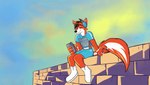 anthro flow_owo male music solo mvstanislavsky flow canid canine fox mammal animated short_playtime