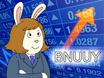 anthro blind brown_hair clothing crossed_arms disability female hair pink_nose smile solo suit text anonymous_artist arthur_(series) bnuuy_(meme) stonks marina_datillo lagomorph leporid mammal rabbit 4:3 absurd_res hi_res meme