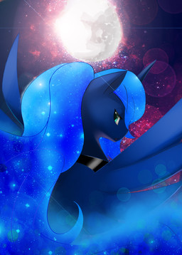 blue_hair blue_skin collar cyan_eyes equine female feral friendship_is_magic hair horn horse lens_flare looking_back mane moon my_little_pony night_sky pony princess_luna_(mlp) silver723 winged_unicorn wings
Rating: Safe
Score: 11
User: Robinebra
Date: November 07, 2013