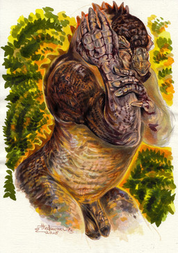anthro balls brown_balls brown_body brown_glans brown_penis brown_scales countershade_scales countershading eyes_closed flaccid genitals glans hand_on_head hand_on_own_head humanoid_genitalia humanoid_penis leaf male male_anthro markings multicolored_body multicolored_scales nude_anthro nude_male penis plant scales solo spots spotted_body spotted_scales tan_body tan_countershading tan_scales yellow_body yellow_scales the_dawner dinosaur_(disney) disney bruton dinosaur iguanodon iguanodontian iguanodontid ornithischian ornithopod prehistoric_species reptile scalie 2025 hi_res marker_(artwork) portrait three-quarter_portrait traditional_media_(artwork)