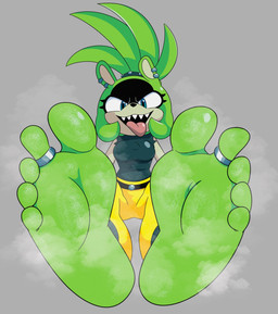 5_toes anthro bodily_fluids clothed clothing digit_ring feet female foot_fetish foot_focus green_feet humanoid_feet jewelry plantigrade ring smelly smelly_feet soles solo sweat sweaty_feet teeth toe_ring toes tongue tongue_out burtreex idw_publishing sega sonic_the_hedgehog_(comics) sonic_the_hedgehog_(idw) sonic_the_hedgehog_(series) surge_the_tenrec afrosoricid mammal tenrec hi_res