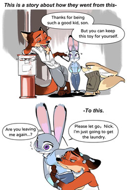 anthro bodily_fluids bottomwear brown_body brown_fur clothed clothing dialogue female fur grey_body grey_fur group long_ears male motion_lines orange_body orange_fur pants pomfret8199 purple_eyes shirt simple_background speech_bubble tail tan_body tan_fur tank_top tears teeth text tongue topwear trio white_background butterfish8199 disney zootopia finnick_(zootopia) judy_hopps nick_wilde canid canine fennec_fox fox lagomorph leporid mammal rabbit true_fox comic english_text hi_res