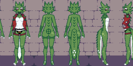 ahegao angry anthro belt black_clothing black_panties black_underwear breasts clothing dagger dungeon featureless_breasts female female_anthro female_virgin front_view green_body green_scales happy heterochromia horn leg_belt lesbian_pride_colors lgbt_pride looking_pleasured medium_breasts melee_weapon non-mammal_breasts nude nude_anthro nude_female panties pantsless_anthro pantsless_female pride_colors rear_view scales side_view solo spikes stated_homosexuality stated_sexuality stated_virginity tail text torn_clothing underwear virgin weapon white_body white_scales hantanyaw44 hanta kobold scalie absurd_res digital_media_(artwork) hi_res model_sheet pixel_(artwork)