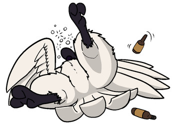 alcohol ambiguous_gender beak beverage claws drunk feathered_wings feathers feral lying nude on_back open_mouth simple_background solo substance_intoxication wings trout_(artist) birbthing avian bird 2017 aliasing digital_media_(artwork)