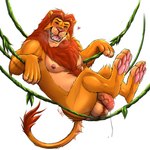 anthro ball_tuft balls black_lips bodily_fluids breath dripping erection fangs feet fur genital_fluids genitals humanoid_genitalia humanoid_penis lips looking_at_viewer male mane nipples nude open_mouth orange_balls orange_body orange_fur pawpads paws penis pink_nose pink_pawpads precum precum_drip red_eyes red_mane red_nipples semi-anthro simple_background solo tail tail_tuft tan_body tan_fur teeth thick_bottom_lip tuft vein veiny_penis whiskers white_background yellow_sclera crazydrak disney the_lion_king simba_(the_lion_king) felid lion mammal pantherine 1:1 2023 absurd_res dated hi_res signature