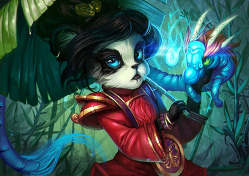 4_fingers accessory ambiguous_gender anthro armor asian_clothing bamboo black_hair black_nose blue_body blue_eyes blue_scales bracelet butterfly_(accessory) chinese_clothing clothing countershade_face countershading dress duo ear_piercing ear_ring east_asian_clothing female fingers green_eyes hair hair_accessory horn jewelry leaf looking_at_viewer magic outside pauldron piercing red_clothing red_dress red_hair ring_piercing scales tail umbrella raspbeary blizzard_entertainment mythology warcraft li_li_stormstout aquatic_dragon bear dragon mammal marine mythological_creature mythological_scalie pandaren scalie 2015 digital_drawing_(artwork) digital_media_(artwork)