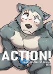 abs age_restriction anthro beastars blush bulge canid canine canis clothed clothing comic cover cover_art cover_page kumak71395 legoshi_(beastars) male mammal muscular muscular_anthro muscular_male number pecs scar solo title topless wolf