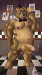 anthro belly drawing front_view genitals male penis slightly_chubby slightly_chubby_anthro slightly_chubby_male solo billedraccoon72 five_nights_at_freddy's scottgames freddy_(fnaf) bear mammal digital_media_(artwork) full-length_portrait portrait