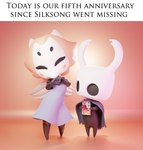 ambiguous_gender anthro biped black_body blush clothed clothing collar_tag dress duo eyes_closed female gesture hair hand_gesture hand_heart holding_game_case holidays horn orange_hair size_difference smile text wings soff_doll hollow_knight hollow_knight:_silksong team_cherry valentine's_day aspy_(soff_doll) fan_character the_knight_(hollow_knight) arthropod humanoid insect primal_aspid_(hollow_knight) 2024 3d_(artwork) absurd_res digital_media_(artwork) english_text hi_res