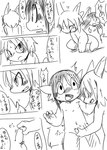 angry anthro ball_grab balls bathroom becoming_erect blush dialogue duo genitals hair horn male male/male navel nervous nipples nude penis penis_grab shota sketchy smile surprise surprised_expression tail text young young_anthro doneru dion_(doneru) shari mammal scalie black_and_white comic japanese_text monochrome right_to_left sketch translated