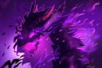 angry colored_fire fangs feral fire glowing glowing_eyes horn magic_aura male night open_mouth purple_fire rage_face solo star teeth tongue yukitashi mythology ambiguous_species dragon hybrid mythological_creature mythological_scalie scalie 3:2 signature sketch
