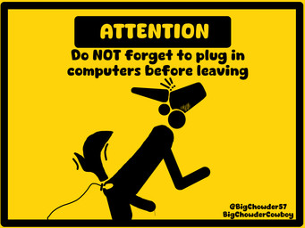 anthro blush bodily_fluids border buttplug buttplug_insertion cord cum exclamation_point genital_fluids genitals leaking_cum machine male penis plug_(sex_toy) plug_insertion plugged_in sex_toy sex_toy_insertion sign solo stick_figure surprised tail tail_motion tailwag text warning_sign yellow_border bigchowdercowboy humanoid protogen 4:3 absurd_res black_and_yellow english_text hi_res monochrome