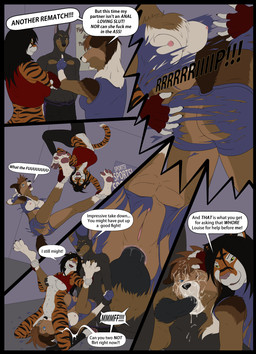 4_toes 5_fingers abs anal anal_penetration ankle_grab anthro anthro_on_anthro anthro_penetrated anthro_penetrating anthro_penetrating_anthro ass_to_mouth athletic athletic_anthro athletic_male balls betrayal bisexual bisexual_female black_body black_border black_fur black_hair black_nose bodily_fluids border bottomless bottomless_anthro bottomless_female bottomwear bottomwear_down bra breasts brown_body brown_fur butt challenging claws clothed clothed_anthro clothed_female clothed_male clothing competition cum cum_in_ass cum_in_mouth cum_inside cum_on_face cunnilingus defeated dialogue feet fellatio female female/female female_penetrated finger_claws fingerless_gloves fingers flipping fur genital_fluids genitals gesture gloves group group_sex hair hand_gesture handwear hindpaw humanoid_hands interspecies leg_grab male male/female male_penetrating male_penetrating_female navel nipples oral oral_penetration partially_clothed pawpads paws penetration penile penile_penetration penis penis_in_ass penis_in_mouth pointing pointing_at_another profanity red_body red_fur rough_sex sex sexual_competition sexual_fight shorts shorts_down speech_bubble sports_bra striped_body striped_fur stripes tail tearing_clothing text threesome toes topless topless_anthro topless_male torn_bottomwear torn_bra torn_clothing torn_shorts torn_sports_bra torn_underwear trio underwear vaginal vulva white_body white_fur statik anastasia_(grimsilverfire) diesel_(statik) stacy_(grimsilverfire) canid canine canis collie dobermann domestic_dog felid herding_dog mammal pantherine pastoral_dog pinscher rough_collie sheepdog tiger comic english_text hi_res