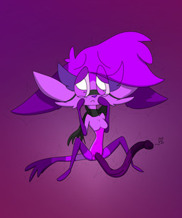 accessory anthro big_penis black_bow blush bodily_fluids bow_(feature) bow_ribbon breasts cheek_tuft chest_tuft clothing ears_down embarrassed eyebrows eyelashes eyewear facial_tuft featureless_breasts fluffy fluffy_chest fur furgonomics genitals glasses gynomorph hair hand_on_cheek heart_symbol herm huge_penis humanoid_genitalia humanoid_penis hyper hyper_genitalia hyper_penis intersex leggings legwear long_penis looking_back neck_bow nude nude_anthro penis pivoted_ears prehensile_penis presenting presenting_penis purple_body purple_eyes purple_fur purple_hair purple_nose purple_penis sentient_penis shaking shivering shy sitting sitting_on_ground solo spread_legs spreading tail throbbing throbbing_penis tuft unusual_anatomy unusual_genitalia unusual_penis toddjackjuster may_telly domestic_cat felid feline felis mammal absurd_res hi_res