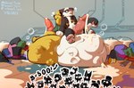 animal_genitalia animal_penis anthro ball_bulge balls big_balls big_penis black_body black_fur blush blush_lines bodily_fluids bottomless bubble canine_genitalia canine_penis clothed clothing cock_vore condom_disposal cum cum_on_balls cum_on_ground cum_on_self cum_string cum_vore digestion discarded_clothing duo excessive_cum excessive_genital_fluids floppy_ears follower_celebration follower_number fur genital_fluids genitals heart_symbol huge_balls huge_penis hybrid_genitalia hybrid_penis hyper hyper_balls hyper_genitalia hyper_penis jewelry jewelry_only knot knotted_penis leaning leaning_backward leaning_on_another male male/male mass_vore pawpads penile penis pink_pawpads pink_penis shirt shirt_only struggling struggling_prey tail tail_mouth topwear topwear_only unusual_anatomy unusual_tail vore white_body white_fur yellow_body yellow_fur howzit_toyah howzit_(character) bird_dog canid canine canis domestic_dog golden_retriever hunting_dog mammal retriever sergal hi_res