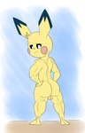 anthro balls butt genitals male usury40 nintendo pokemon generation_2_pokemon pichu pokemon_(species) absurd_res hi_res