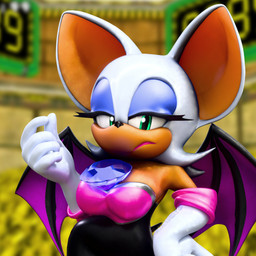 anthro big_breasts bodysuit breasts chaos_emerald cleavage clothed clothing female gem green_eyes hair looking_at_viewer object_between_breasts skinsuit solo tight_clothing white_hair wings hunicrio sega sonic_the_hedgehog_(series) rouge_the_bat bat mammal 1:1 3d_(artwork) absurd_res digital_media_(artwork) hi_res