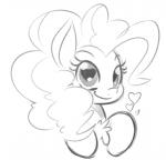 female heart_eyes heart_symbol solo reiduran friendship_is_magic hasbro my_little_pony pinkie_pie_(mlp) equid equine horse mammal pony 2015 bust_portrait line_art monochrome portrait sketch