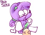 anal anal_penetration arm_warmers armwear big_butt bodily_fluids butt clothing cum cum_drip cum_in_ass cum_inside cum_on_penis dripping duo femboy fur genital_fluids genitals hair male male/male open_mouth open_smile penetration penis ponytail purple_body purple_fur questionable_consent sex smile tears plainsokz salid humanoid
