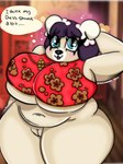 anthro big_breasts breasts clothed clothing female genitals pussy solo text thick_thighs tight_clothing young mana_hannah animal_crossing nintendo pekoe_(animal_crossing) 3:4 english_text hi_res