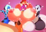 anthro areola big_breasts blue_hair breastfeeding breasts cunnilingus erect_nipples female female/female group hair heart_symbol huge_breasts hyper hyper_breasts nipples oral orange_hair purple_hair red_hair sex slightly_chubby vaginal white_hair tiger1001 anahi_(tiger1001) ling_fei minina shari_(tiger1001) vixy_(vixynyan) bear felid giant_panda mammal pantherine tiger 2015 hi_res