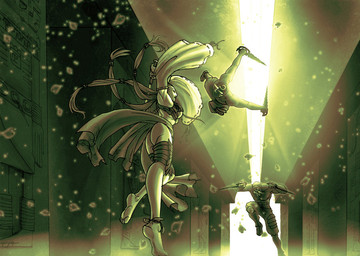 armor breasts butt clothed clothing dagger female melee_weapon ninja solo warrior weapon sunamori human mammal