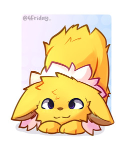:3 ambiguous_gender blue_eyes brown_nose cheek_tuft ears_down facial_tuft feral fur head_tuft looking_at_viewer nude pivoted_ears pose quadruped simple_background smile solo tuft yellow_body yellow_fur 4friday nintendo pokemon eeveelution generation_1_pokemon jolteon pokemon_(species) colored digital_drawing_(artwork) digital_media_(artwork) hi_res shaded