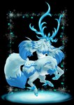 antlers breasts chest_tuft female fluffy fluffy_tail hair horn long_hair long_tail tail tuft doodlelu1992 palworld pocketpair deer mammal pal_(species) reindrix taur absurd_res alpha_channel hi_res