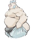 anthro belly biceps big_butt blush bottomwear bulge butt clothing male musclegut muscular muscular_arms obese obese_male overweight overweight_male pants pecs pulling_up_pants side_view snout solo underwear exe_exem lifewonders meme_clothing tight_pants_(meme) tokyo_afterschool_summoners ganglie_(tas) mammal suid suina sus_(pig) wild_boar 2023 meme portrait three-quarter_portrait