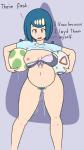 big_breasts bodily_fluids bottomless bra breasts clothed clothing cum egg female genital_fluids genitals human_only interspecies interspecies_pregnancy looking_at_viewer mature_female nipples not_furry partially_clothed pregnant pubes pussy simple_background solo text underwear flbl nintendo pokemon lana's_mother human mammal 2018 4k 9:16 absurd_res digital_media_(artwork) english_text hi_res