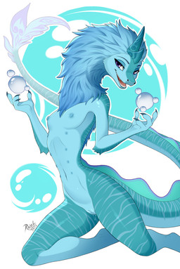 added_anatomy anthro areola aroused aroused_female biped blue_areola blue_breasts blue_nipples blue_vulva bodily_fluids breasts claws female fingers front_view fur genital_fluids genitals hair horn kneeling looking_at_viewer multi_nipple navel nipples nude nude_anthro nude_female smile solo tail teeth tongue vaginal_fluids vulva raxel disney mythology raya_and_the_last_dragon sisu_(ratld) dragon mythological_creature mythological_scalie scalie 2026 absurd_res digital_drawing_(artwork) digital_media_(artwork) hi_res