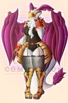 anthro armor big_breasts breasts feathered_wings feathers female fullcolor latex solo tail tail_tuft thick_thighs tuft wide_hipped_female wide_hips wings lewins activision mythology nintendo palworld pocketpair pokemon skylanders dragon mythological_creature mythological_scalie pal_(species) scalie absurd_res hi_res