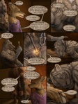 3:4 5_fingers alectorfencer amon_(rukis) anthro barefoot biped brown_hyena claws clothed clothing collar comic dhaval_(character) dialogue ear_piercing ear_ring english_text eyes_closed feet felid female finger_claws fingerless_gloves fingers fur gloves glowing grey_body grey_fur group handwear holding_object hyena inside lying male mammal manjusha_immar markings metal_collar mouth_hold on_front one_eye_closed open_mouth pantherine piercing red_lantern ring_piercing rukis slave speech_bubble spots spotted_body spotted_fur spotted_hyena standing tail teeth text tiger whiskers