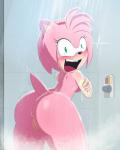 4:5 :o absurd_res accessory amy_rose anthro anus bent_over big_butt blush breasts butt cartoonsaur eulipotyphlan eyelashes fangs female genitals green_eyes hair_accessory hairband hedgehog hi_res mammal nude open_mouth portrait pussy rear_view sega shaking shocked shower side_boob solo sonic_the_hedgehog_(series) sponge steam teeth thick_thighs three-quarter_portrait trembling wet wide_eyed