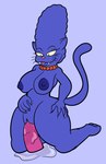 alternate_species anthro blep blue_body blue_nipples bodily_fluids breasts dildo dildo_in_pussy dildo_insertion dildo_sitting fangs female genital_fluids genitals jewelry jewelry_only kneeling masturbation necklace necklace_only nipples nude penetration pupils pussy sex_toy sex_toy_in_pussy sex_toy_insertion slit_pupils solo teeth thick_thighs tongue tongue_out vaginal vaginal_fluids vaginal_masturbation vaginal_penetration whiskers someth1ngoranother the_simpsons treehouse_of_horror cat_marge marge_simpson felid mammal pantherine 2023 hi_res