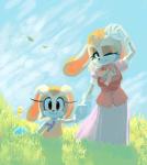 anthro clothed clothing female gloves good_parenting grass group handwear long_ears mature_anthro mature_female outside plant smile trio white_clothing white_gloves white_handwear knockabiller sega sonic_the_hedgehog_(series) cheese_the_chao cream_the_rabbit vanilla_the_rabbit chao_(sonic) lagomorph leporid mammal rabbit hi_res daughter_(lore) mother_(lore) mother_and_child_(lore) mother_and_daughter_(lore) parent_(lore) parent_and_child_(lore) parent_and_daughter_(lore)