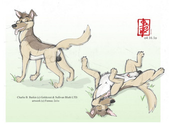 animal_genitalia animal_penis backsack balls canine_genitalia canine_penis erection feral fully_sheathed genitals knot knot_in_sheath knotted_penis lying male penis sheath solo standing text fennec_(artist) all_dogs_go_to_heaven don_bluth charlie_barkin canid canine canis domestic_dog german_shepherd herding_dog mammal pastoral_dog english_text sketch