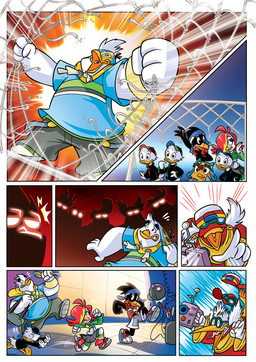 4_fingers 7_panel_comic accessory age_difference anthro beak black_eyebrows black_eyes blonde_highlights blue_clothing blue_coat blue_hat blue_headband blue_headwear blue_jersey blue_mask blue_topwear blue_wall bottomwear brown_eyebrows brown_hair clothed clothed_anthro clothed_male clothing coat controller destruction electronics empty_eyes eyebrows eyelashes eyes_closed eyewear feather_hair feathers female fence fingers freckled_face freckles fully_clothed fully_clothed_anthro fully_clothed_male furniture glasses glowing glowing_eyes goggles green_bottomwear green_clothing green_hat green_headwear green_jacket green_shorts green_topwear grey_bottomwear grey_clothing grey_eyebrows grey_skirt group hair hair_over_eye hat hat_over_eyes headband headgear headwear highlights_(coloring) holding_controller holding_object holding_remote_control jacket kick larger_anthro larger_male light looking_at_another male motion_lines multicolored_hair nervous older_anthro older_male on_one_leg open_beak open_mouth orange_beak orange_body orange_eyebrows orange_feathers orange_freckles orange_hair pink_tongue pseudo_hair red_clothing red_eyebrows red_hair red_hat red_headwear remote_control running scared short_hair shorts size_difference skirt smaller_anthro smaller_female smaller_male smile standing teeth television text thick_eyebrows tongue toothed_beak topwear two_tone_hair white_body white_bottomwear white_clothing white_feathers white_hair white_shorts yellow_beak young young_anthro young_female young_male younger_anthro younger_female younger_male dario_calabria fabio_pochet disney street_soccer_squad bold_(street_soccer_squad) boris_(street_soccer_squad) callie_(street_soccer_squad) dewey_duck dusky_(street_soccer_squad) franklin_(street_soccer_squad) huey_duck louie_duck anatid anseriform avian bird common_blackbird duck oscine passerine thrush_(bird) true_thrush 2019 absurd_res artist_collaboration colored comic digital_media_(artwork) english_description english_text hi_res lighting official_art shaded brother_(lore) brothers_(lore) sibling_(lore) triplets_(lore)