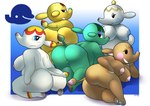 anthro areola bedroom_eyes big_breasts big_butt blush blush_stickers breasts butt female group hooves huge_butt kneeling looking_at_viewer narrowed_eyes nipples nude presenting seductive tail tail_tuft tuft aerth animal_crossing nintendo ellie_(animal_crossing) eloise_(animal_crossing) margie_(animal_crossing) opal_(animal_crossing) tia_(animal_crossing) elephant elephantid mammal proboscidean absurd_res hi_res