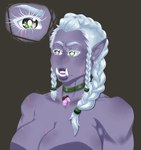 big_breasts breasts choker ear_piercing facial_scar female gauged_ear green_eyes hair heterochromia humanoid_pointy_ears jewelry lip_scar muscular muscular_female necklace nude orii_hammerhawk piercing pointy_ears purple_body rose_quartz_(gem) scar shoulder_scar simple_background solo_focus tusks white_hair howlingluna dungeons_and_dragons hasbro wizards_of_the_coast half_orc humanoid absurd_res hi_res