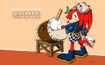 anthro asian_clothing clothing drum east_asian_clothing happi_(clothing) japanese_clothing male musical_instrument percussion_instrument solo yuji_uekawa sega sonic_channel sonic_the_hedgehog_(series) knuckles_the_echidna echidna mammal monotreme 16:10 hi_res official_art wallpaper widescreen