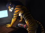 anthro balls computer electronics fur genitals male masturbation nude penetrable_sex_toy penile penile_masturbation penis sex_toy solo toying_self lutti microsoft the_elder_scrolls kovu_muabdib felid hybrid khajiit mammal pantherine tiger 4:3 hi_res