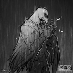 anthro aviators clothing emotional jacket lighter pilot raining topwear wardbird lazydez accipitrid accipitriform avian bird eagle 1:1 absurd_res comic hi_res
