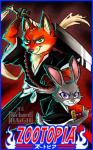 anthro asian_clothing clothed clothing duo east_asian_clothing female fur green_eyes grey_body grey_fur japanese_clothing katana long_ears male melee_weapon orange_body orange_fur purple_eyes shinigami_uniform simple_background size_difference sword weapon penmark bleach_(series) disney zootopia judy_hopps nick_wilde canid canine fox lagomorph leporid mammal rabbit red_fox true_fox 2016 digital_media_(artwork)