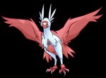 4_toes alpha_channel alternate_species ambiguous_gender anisodactyl ankle_tuft arm_tuft avian bird claws feathers feet feral generation_3_pokemon head_feathers latias leg_tuft legendary_pokemon nintendo pokemon pokemon_(species) red_body red_feathers shoulder_tuft simple_background solo spread_wings talons toes transparent_background tuft uluri white_body white_feathers wings yellow_eyes