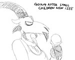 annoyed anthro black_and_white bone bovid caprine demon dessert dialogue english_text female food goat hladilnik humor ice_cream ice_cream_cone licking lol_comments lucy_(hladilnik) mammal monochrome sketch skull skull_head solo text tongue tongue_out
