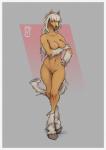 5_fingers anthro areola blonde_hair breasts brown_body brown_fur ear_piercing ear_ring female fingers fur hair hooves nipples piercing ring_piercing solo sunkenshrines equid equine horse mammal 2019 digital_media_(artwork)