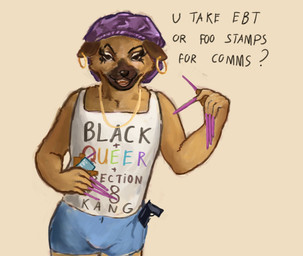 anthro bigotry bottomwear bulge card clothing colored_nails dialogue ear_piercing ear_ring ears_down eyelashes female gun hat headgear headwear holding_card holding_cards holding_object jewelry looking_at_viewer nails necklace open_mouth piercing pivoted_ears racial_caricature racism raised_arm ranged_weapon ring_piercing shirt shorts solo standing tank_top teeth teeth_showing text text_on_clothing topwear weapon wearing_hat reynard_goodfellow english_text hi_res